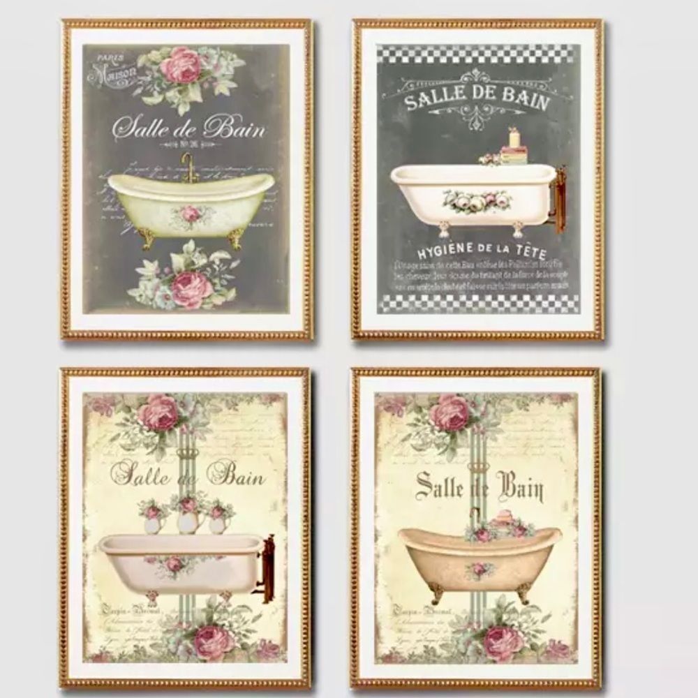 Le Bain Beauté – Vintage French Bathroom Print | Shabby Chic Wall Art